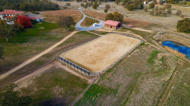 aerial view with a rural view