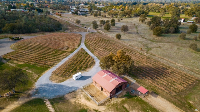 bird's eye view featuring a rural view