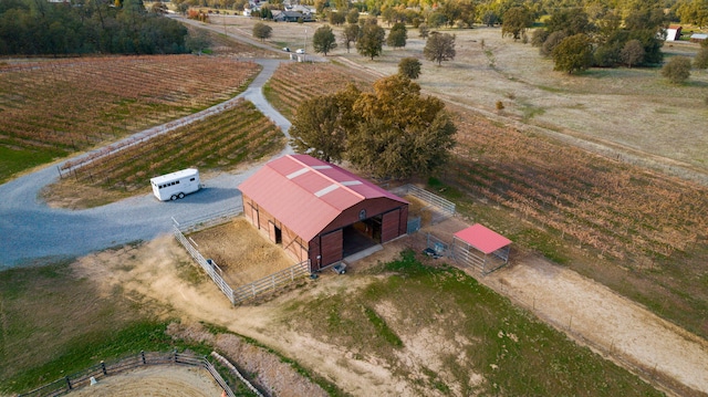 bird's eye view with a rural view