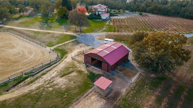 drone / aerial view featuring a rural view