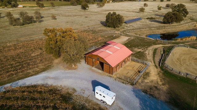 aerial view featuring a rural view