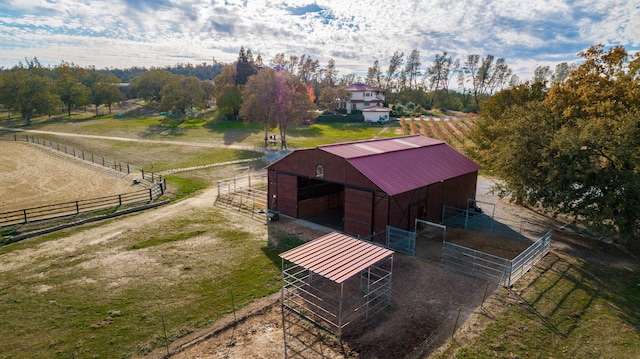 bird's eye view with a rural view