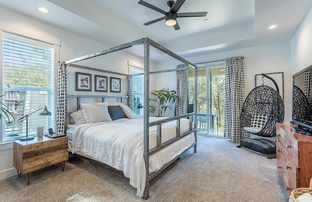 10156 Victoria Dr, Redding, CA 96001 - bedroom with recessed lighting, multiple windows, and carpet flooring