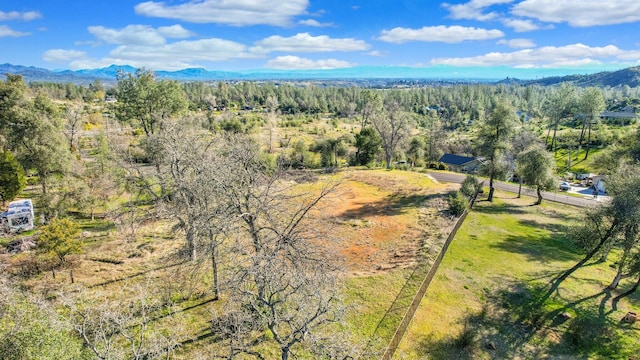 10156 Victoria Dr, Redding, CA 96001 - bird's eye view with a mountain view and a view of trees