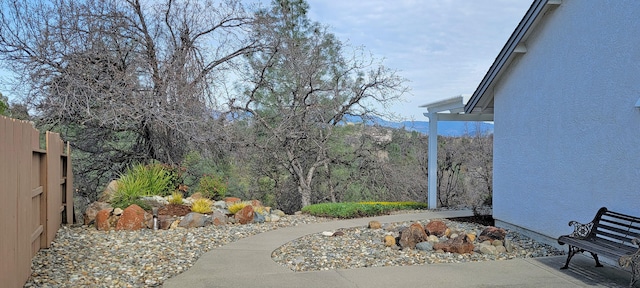 view of yard with fence