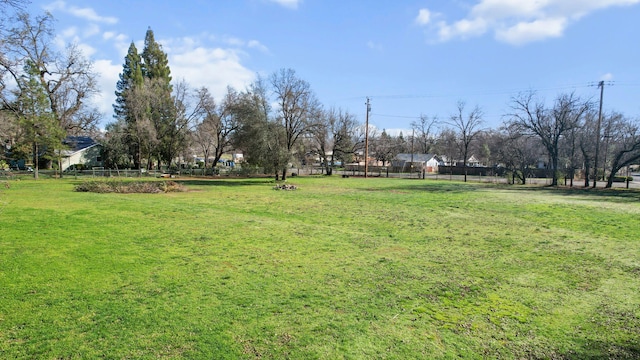 view of yard featuring fence