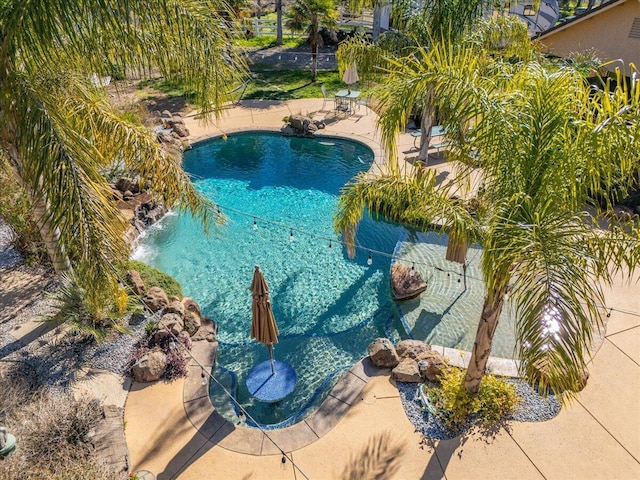 pool featuring a patio area