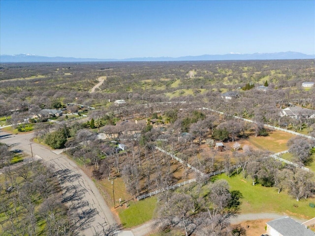 bird's eye view featuring a mountain view