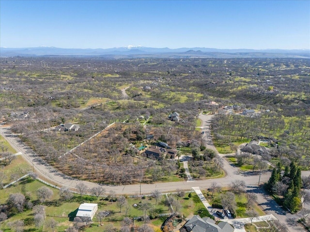 drone / aerial view with a mountain view