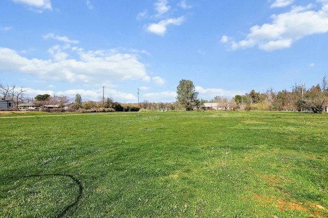 view of yard with a rural view