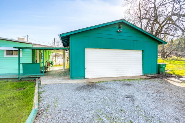 view of garage