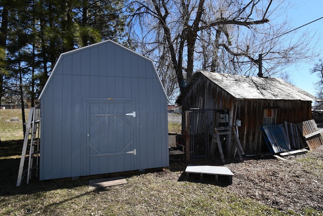 view of shed