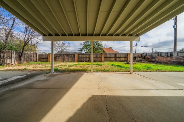 view of patio with a fenced backyard