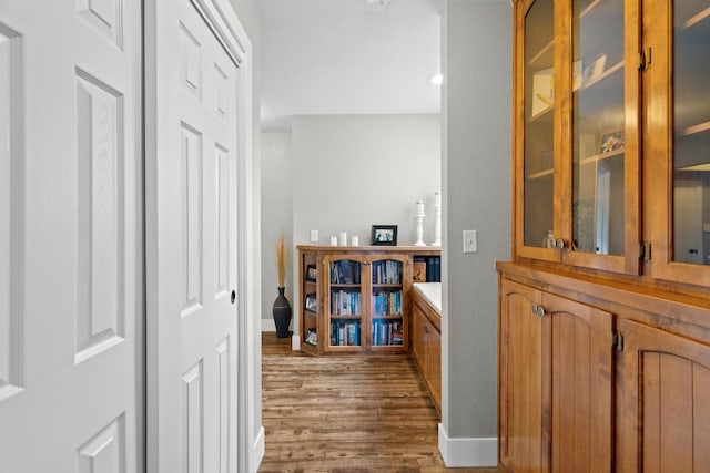 3300 Forest Hills Dr, Redding, CA 96002 - hall with dark wood-type flooring and baseboards