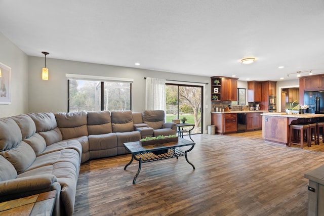 3300 Forest Hills Dr, Redding, CA 96002 - living area with wood finished floors and recessed lighting