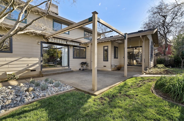 3300 Forest Hills Dr, Redding, CA 96002 - back of property with a yard, a chimney, a patio area, and fence