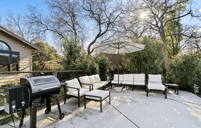 3300 Forest Hills Dr, Redding, CA 96002 - view of patio / terrace with grilling area, fence, and outdoor lounge area