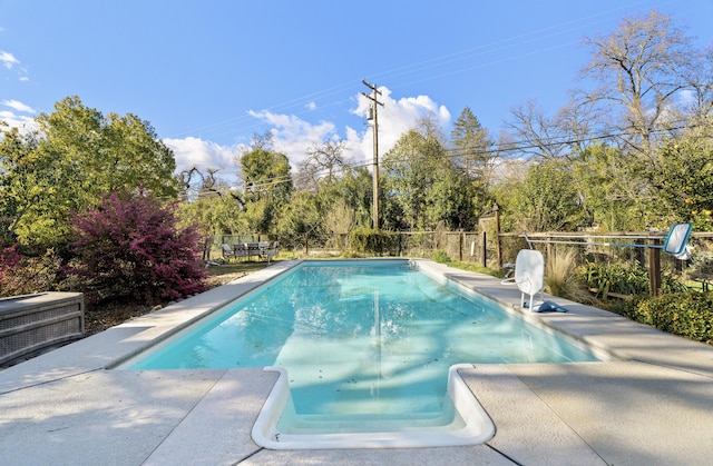 3300 Forest Hills Dr, Redding, CA 96002 - view of pool with a fenced backyard, central AC unit, a fenced in pool, and a patio