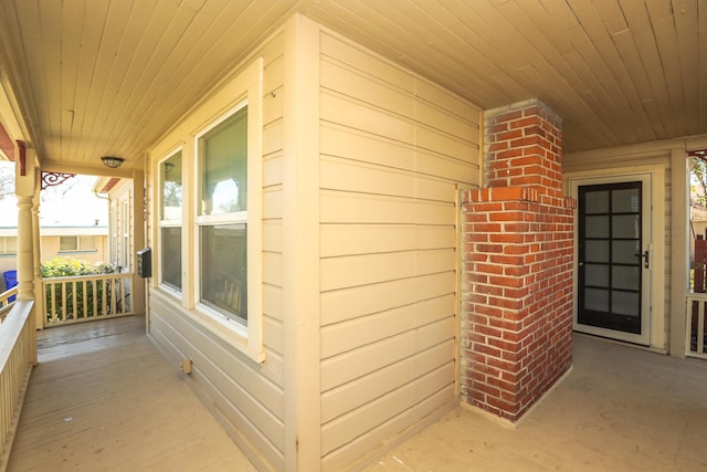 exterior space with covered porch