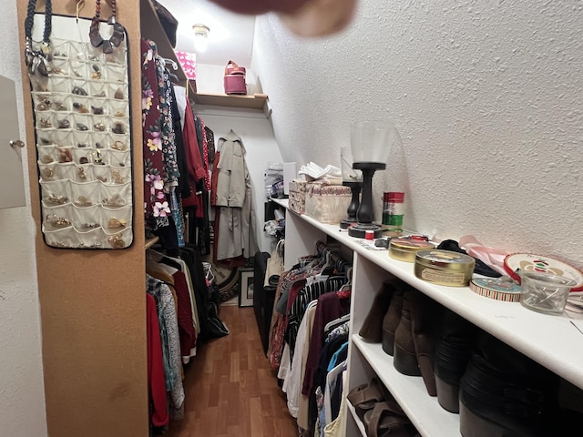 spacious closet featuring wood finished floors