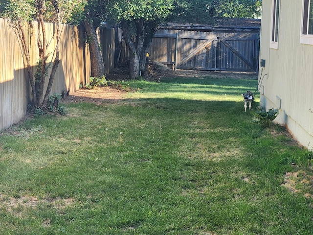 view of yard with fence