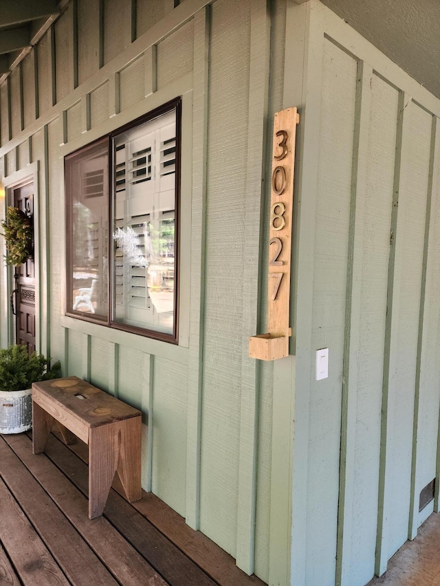 details with board and batten siding