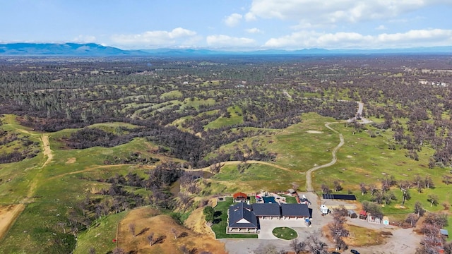 aerial view with a forest view and a mountain view