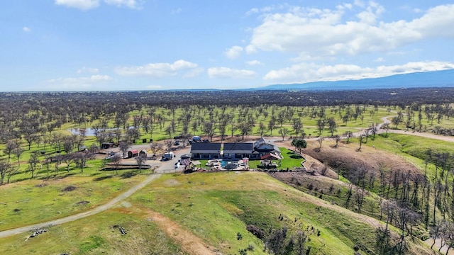 birds eye view of property featuring a rural view