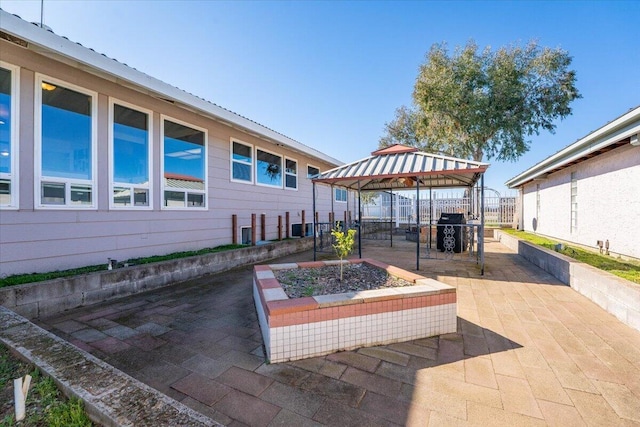 view of patio / terrace with a gazebo