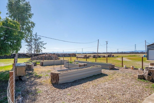 view of yard featuring a garden