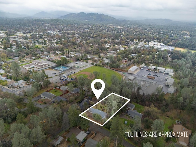 bird's eye view featuring a mountain view