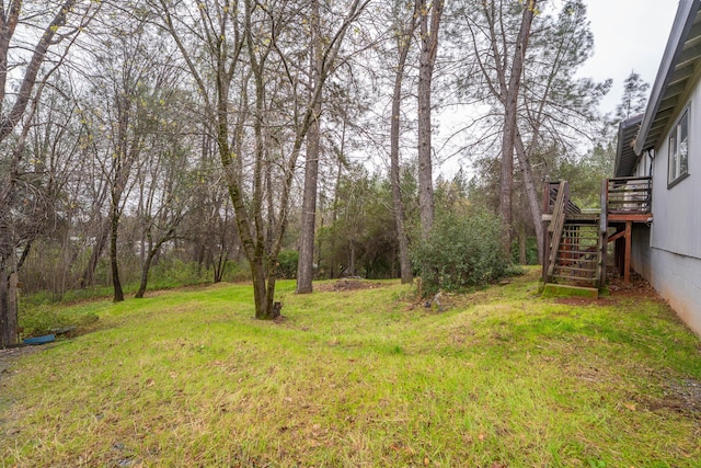 view of yard featuring stairs