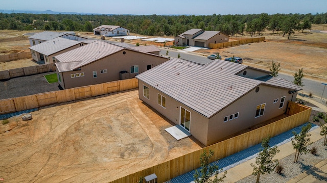 aerial view featuring a forest view