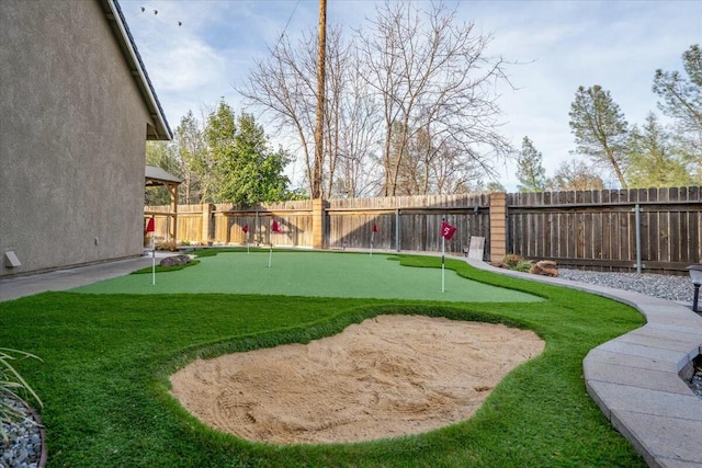 view of yard featuring a fenced backyard