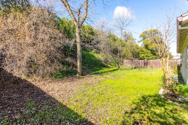 view of yard with fence