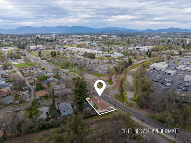 bird's eye view featuring a mountain view