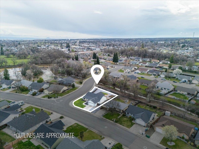 drone / aerial view featuring a residential view