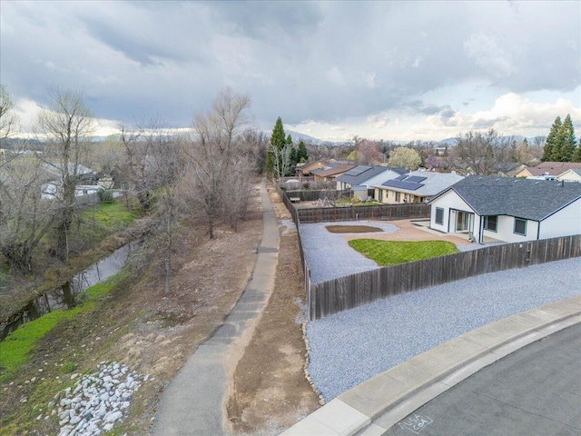 aerial view with a residential view