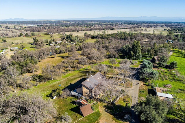 bird's eye view with a mountain view