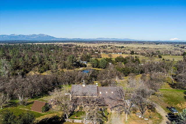 birds eye view of property featuring a mountain view