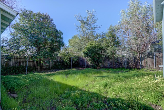 view of yard featuring a fenced backyard