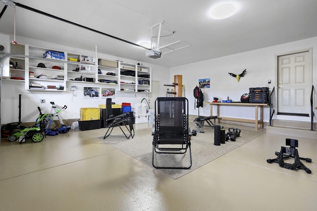 garage featuring a garage door opener