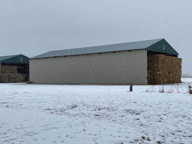 view of snow covered structure