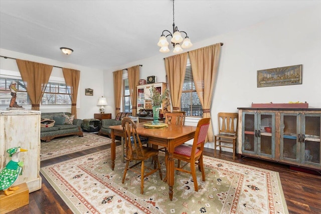 24894 Long St, Fall River Mills, CA 96028 - dining room featuring a chandelier and wood finished floors