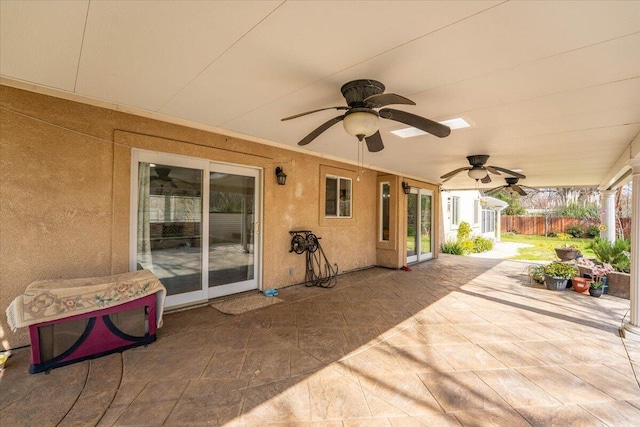 6040 Hornbeck Ln, Anderson, CA 96007 - view of patio with ceiling fan and fence