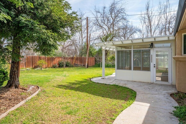 6040 Hornbeck Ln, Anderson, CA 96007 - view of yard featuring a patio area, a sunroom, and fence