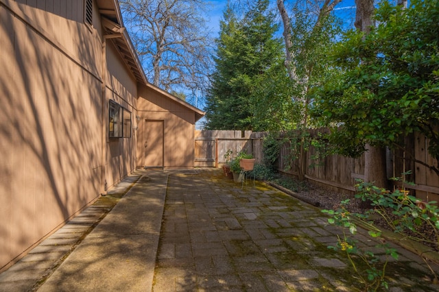 view of patio featuring a fenced backyard