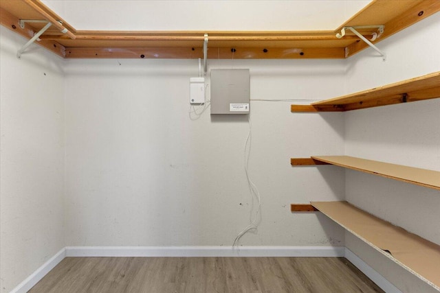 spacious closet with wood finished floors