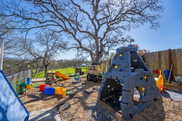 communal playground with fence