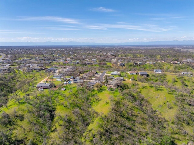 drone / aerial view with a mountain view